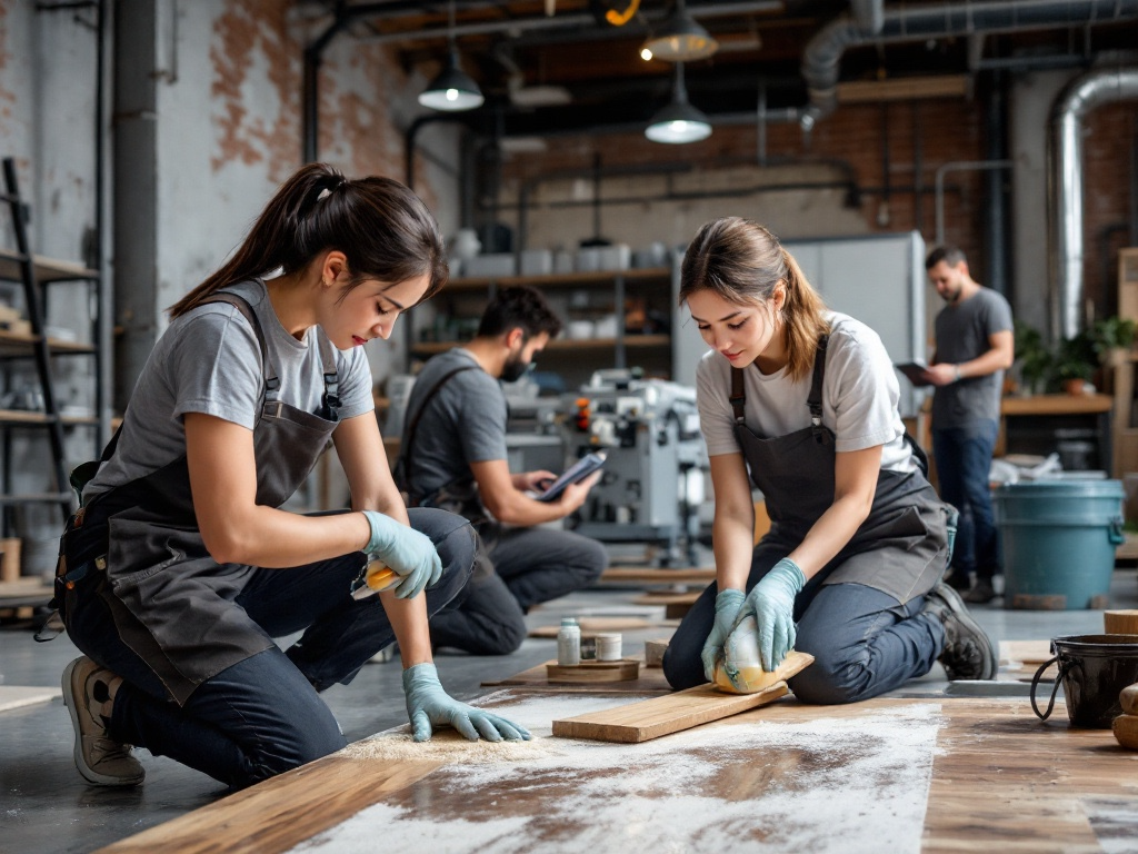 石木膠地板起漬打蠟